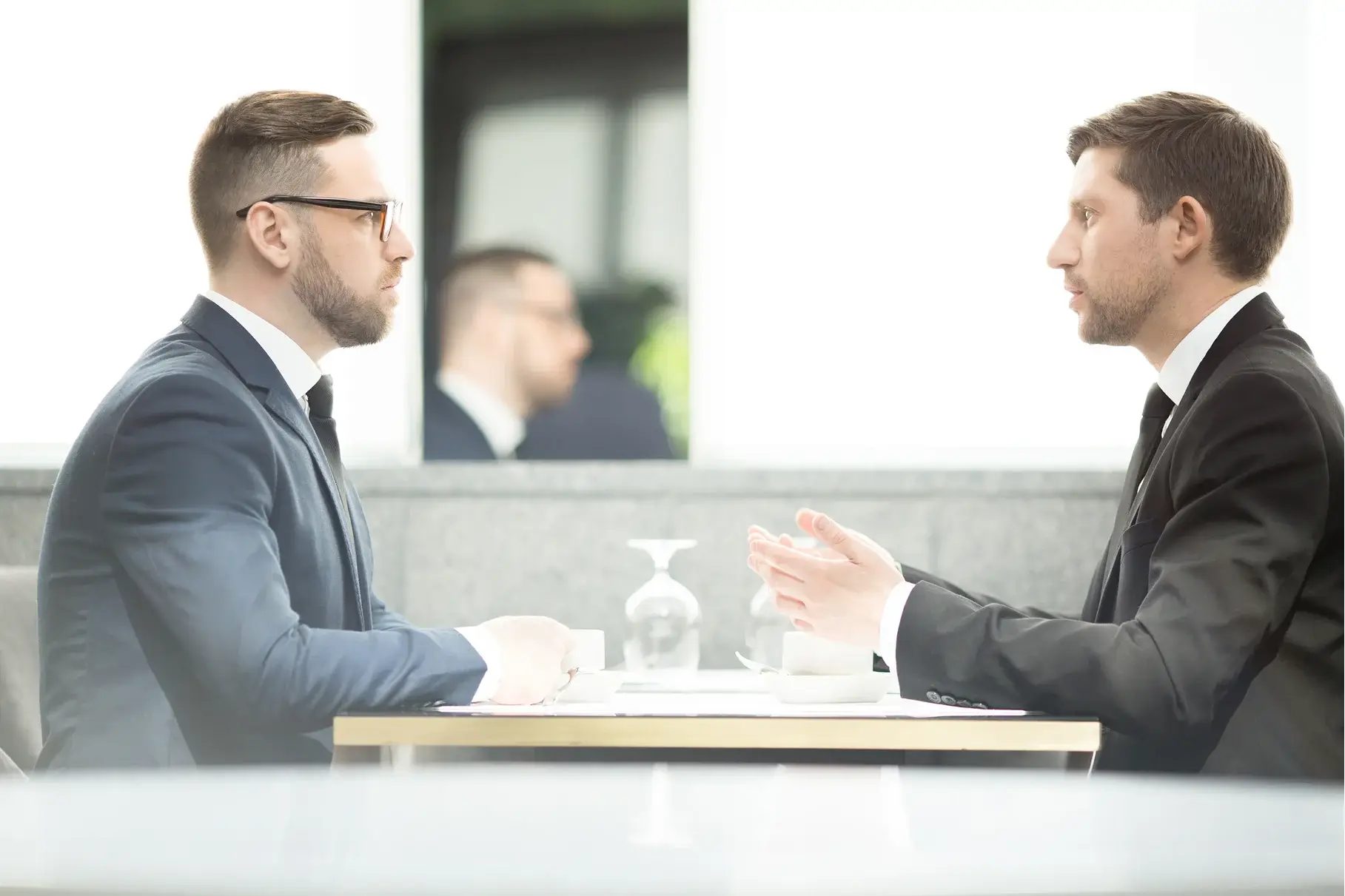 People in strategic discussion